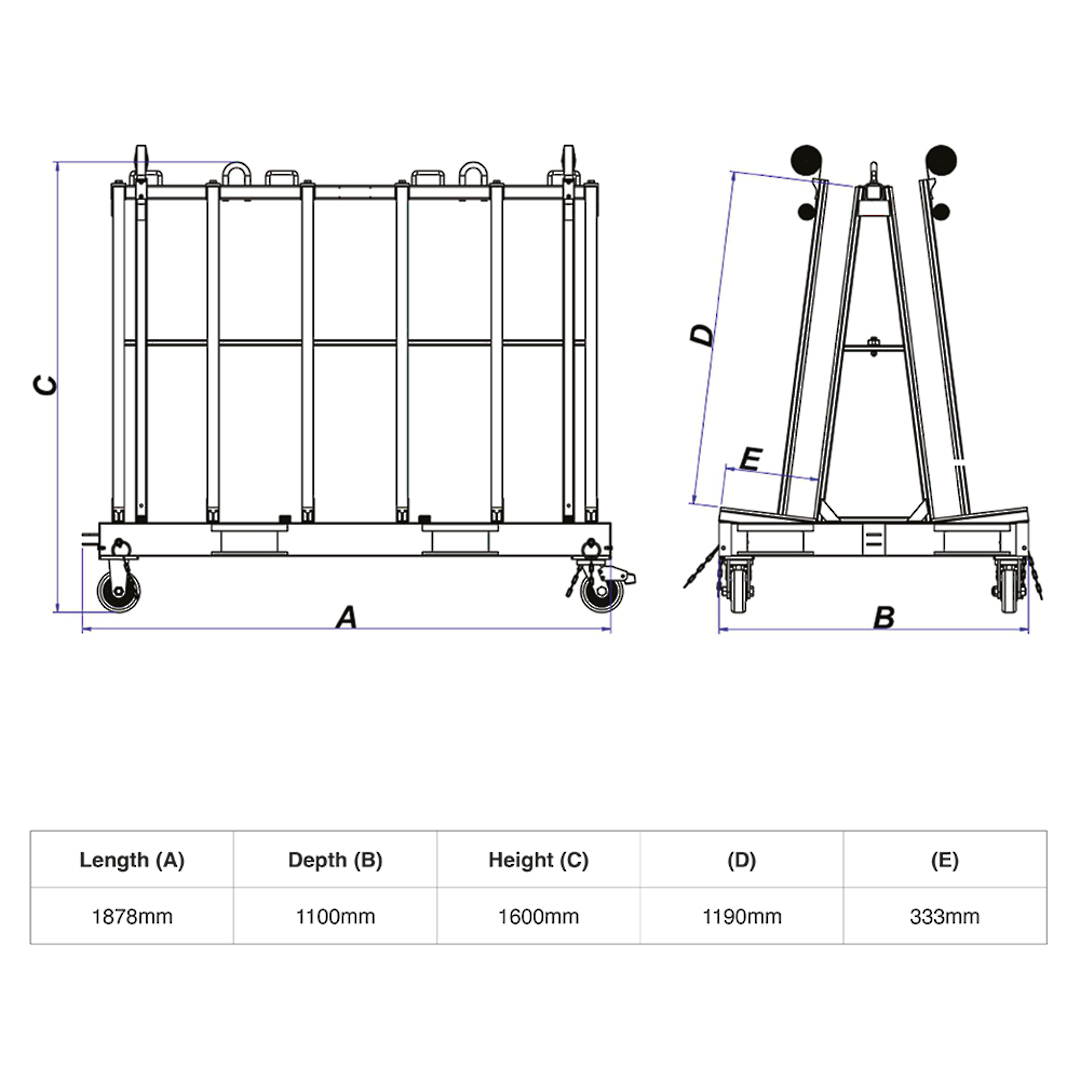 DOUBLE SIDED A FRAME TROLLEY 1600mm(h) image 3