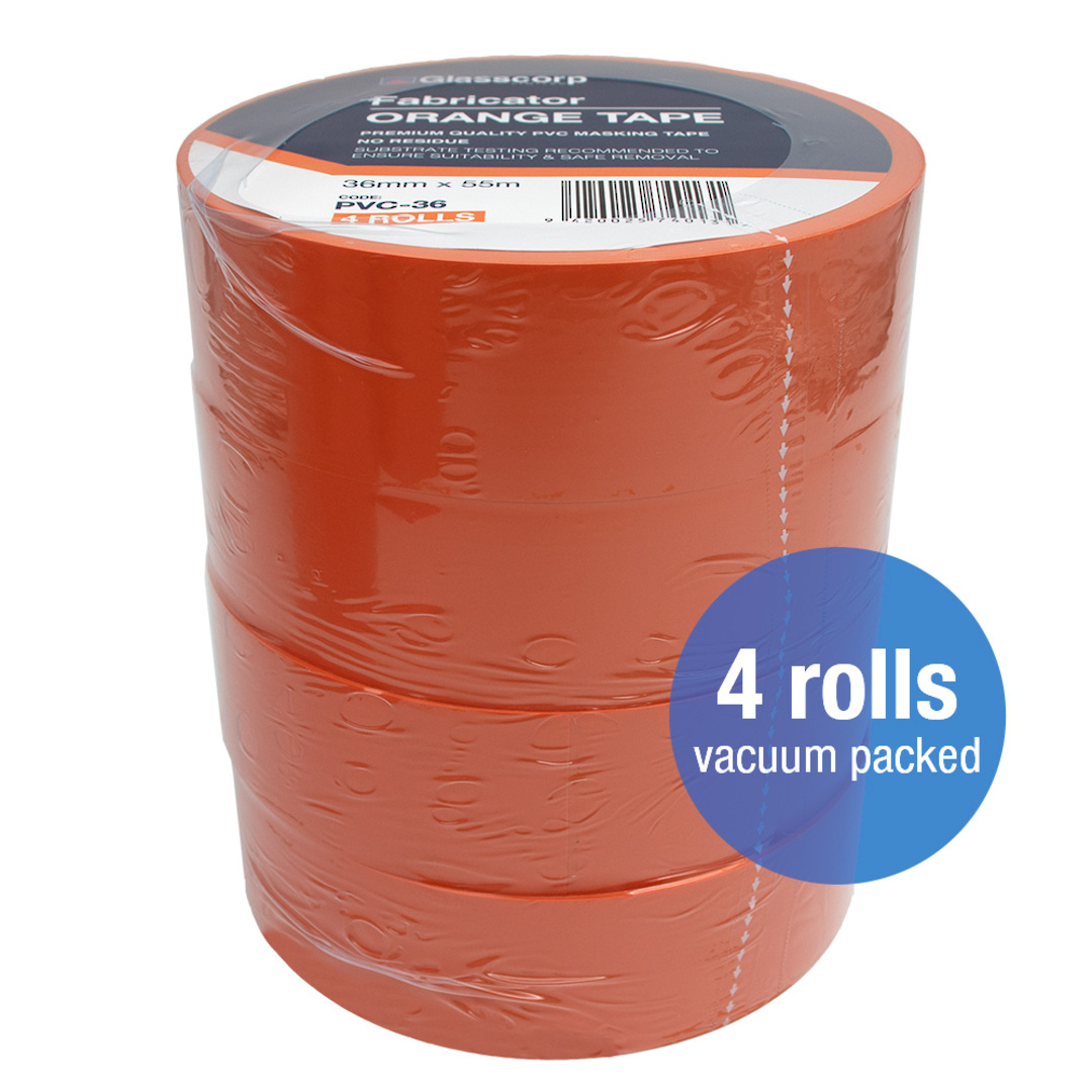 PREMIUM ORANGE PVC TAPE - 36mm (4 rolls) image 0