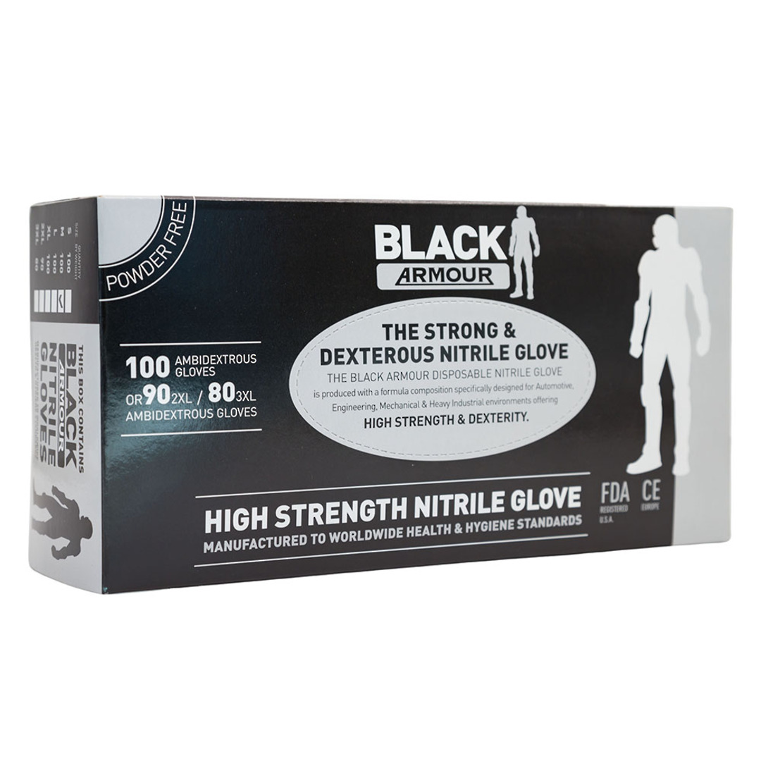 DISPOSABLE NITRILE GLOVES BLACK - XXXL image 0