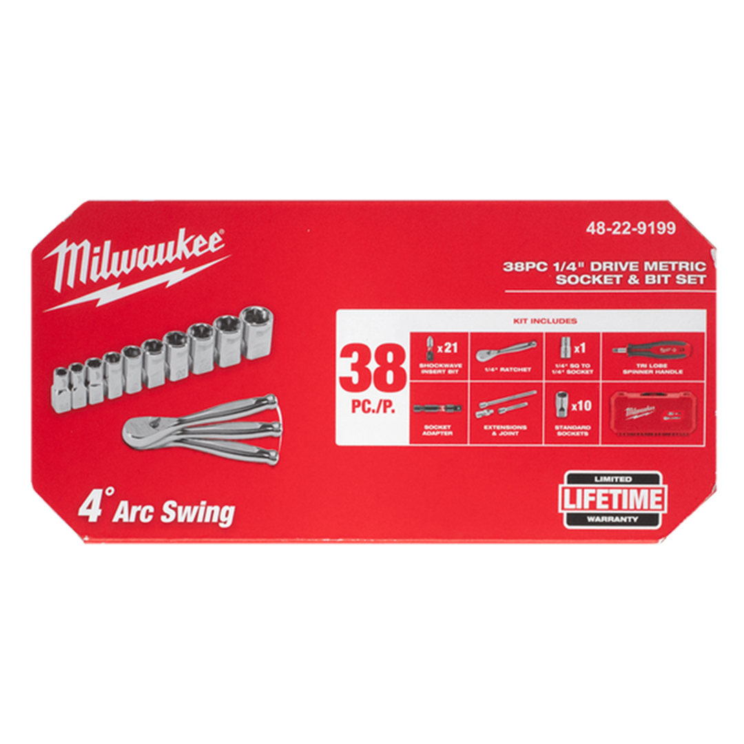 MILWAUKEE 38 PCS 0.25" DRIVE SOCKET&BIT image 1
