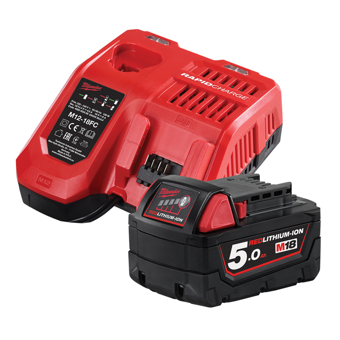 MILWAUKEE M18 5.0Ah BATTERY & CHARGER image 0