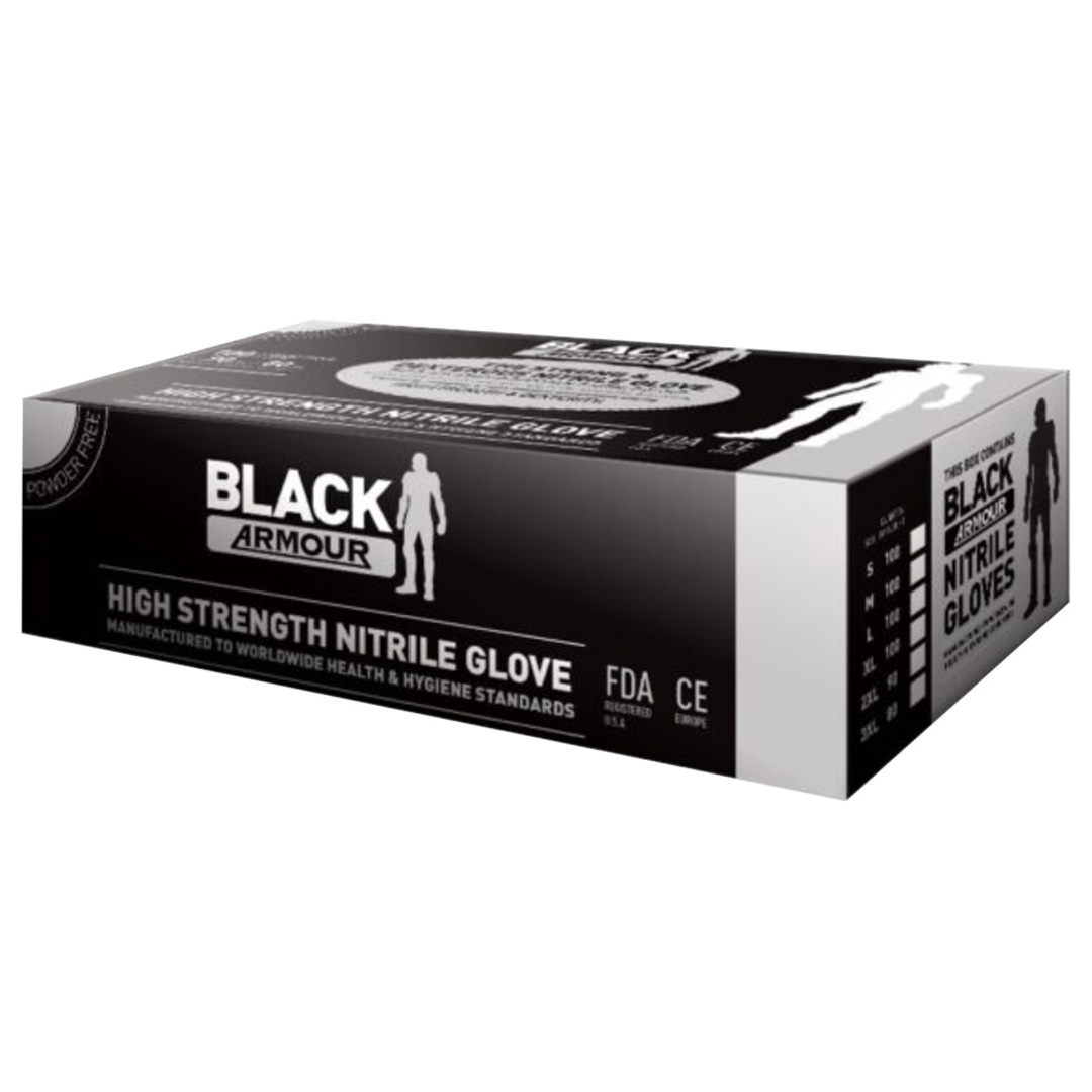 DISPOSABLE NITRILE GLOVES BLACK - XL image 0
