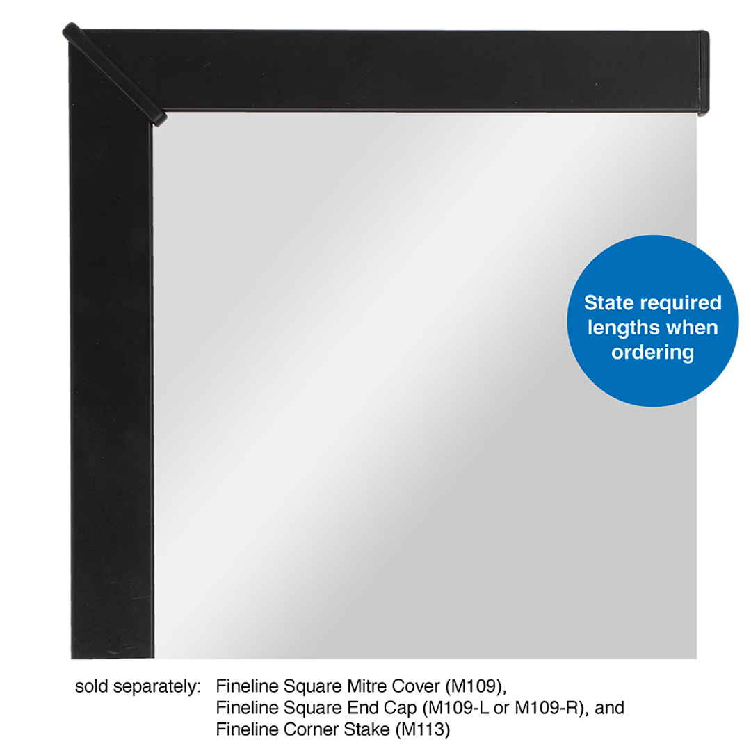 FINELINE SQUARE SECTION - BLACK 1m image 0