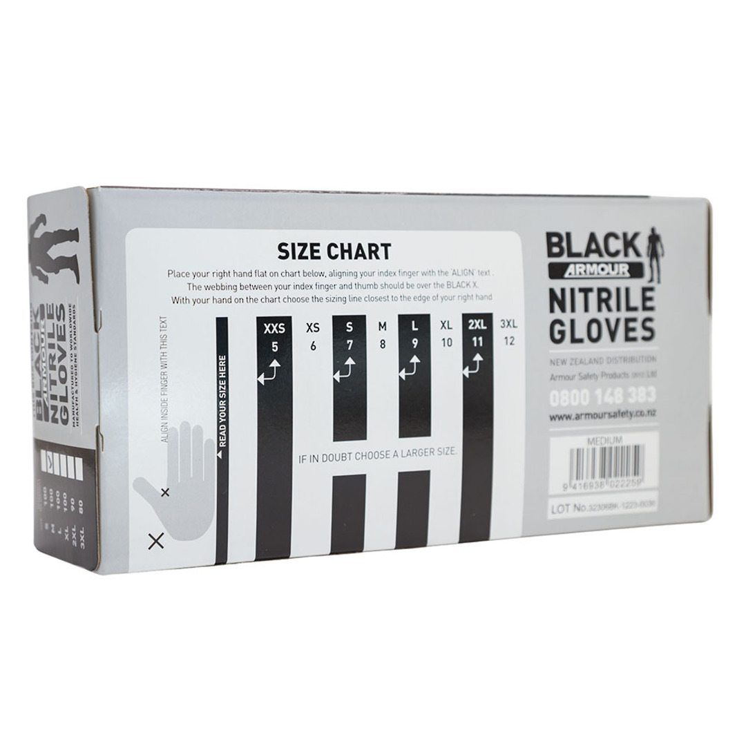DISPOSABLE NITRILE GLOVES BLACK - XXXL image 1