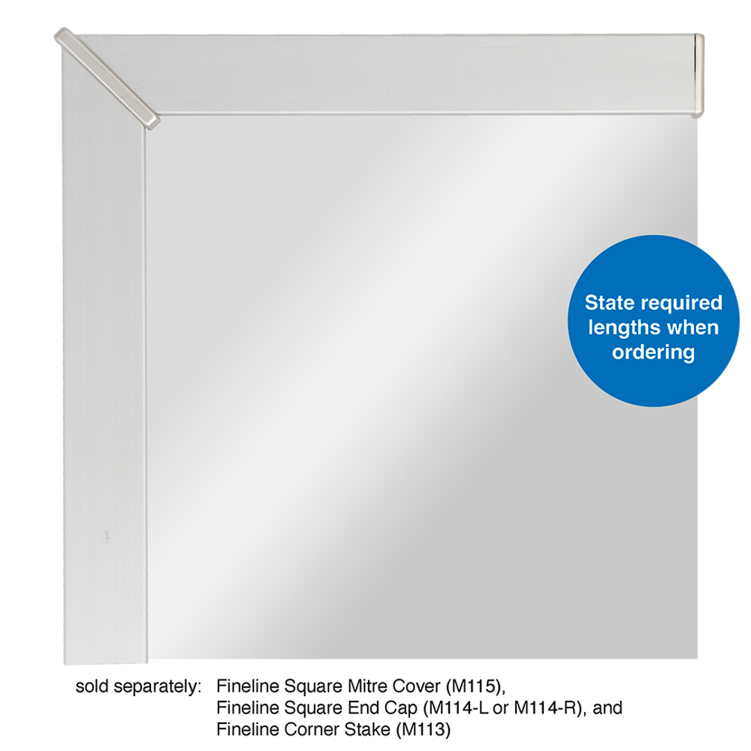 FINELINE SQUARE SECTION - ANODISED 1m image 0