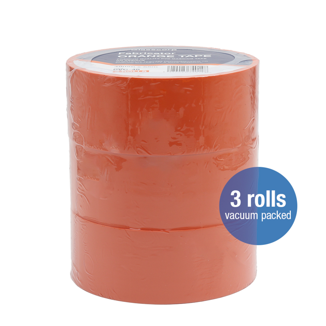 PREMIUM ORANGE PVC TAPE - 48mm (3 rolls) image 0