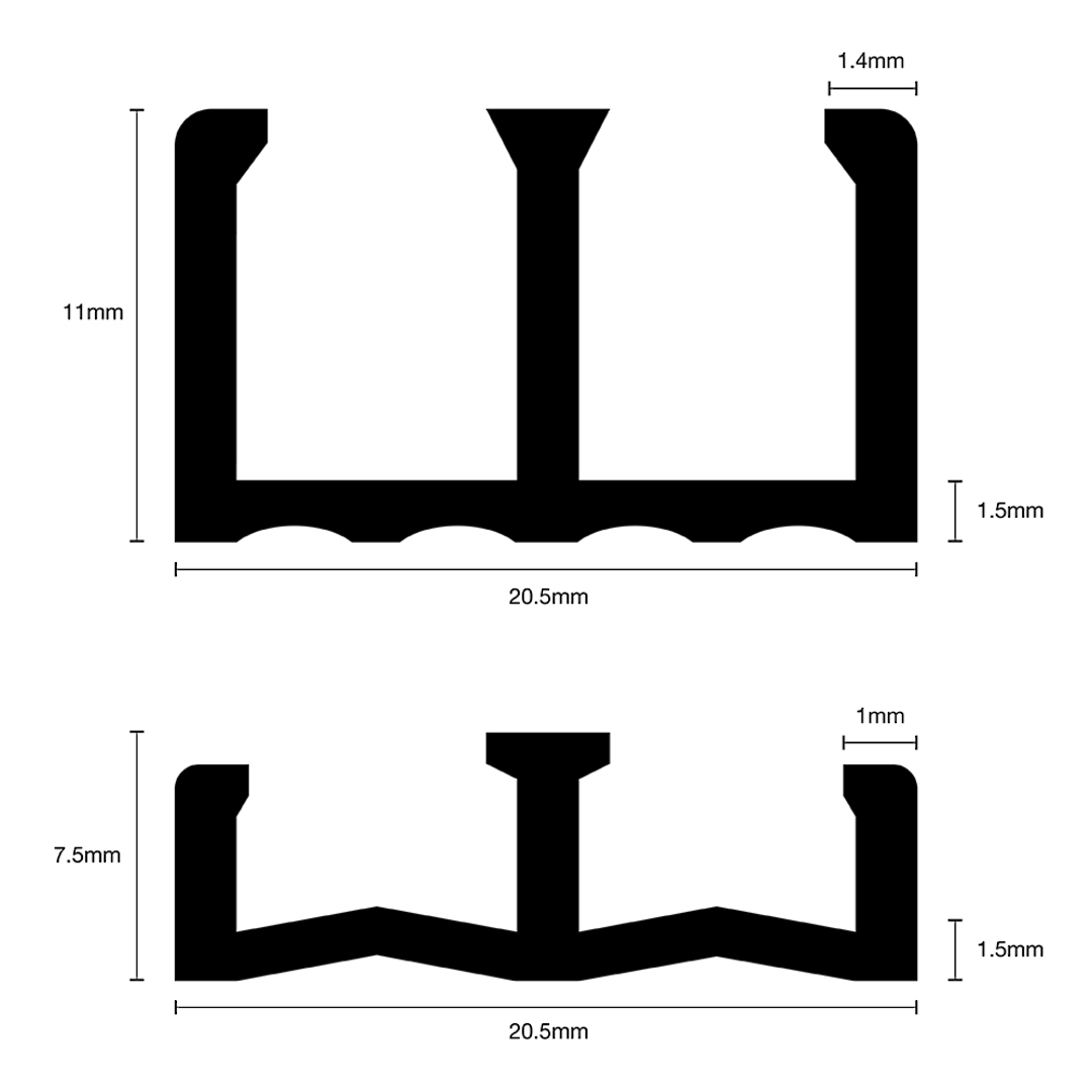 PLASTIC SLIDING TRACK - 1800mm image 1