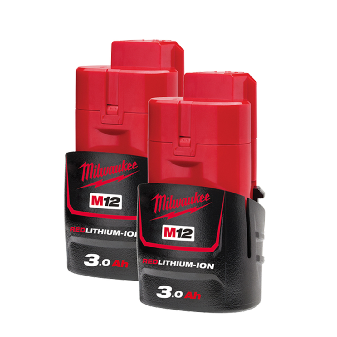 MILWAUKEE M12 RED LITH 3.0AH BATTERY 2PK image 1