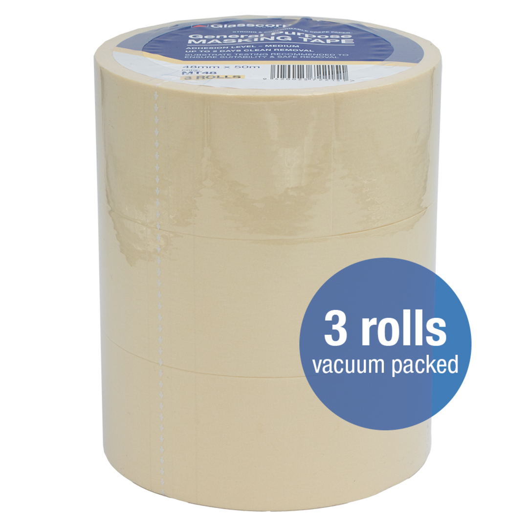 GEN PURPOSE MASKING TAPE - 48mm (3rolls) image 0