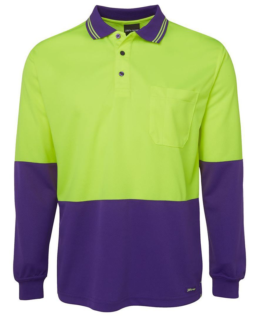 6HVPL Hi Vis L/S Traditional Polo image 5