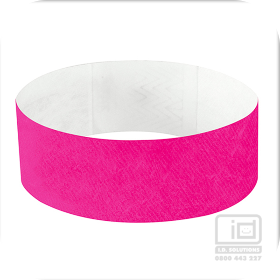 25 mm Tyvek wristband Neon Pink image 0