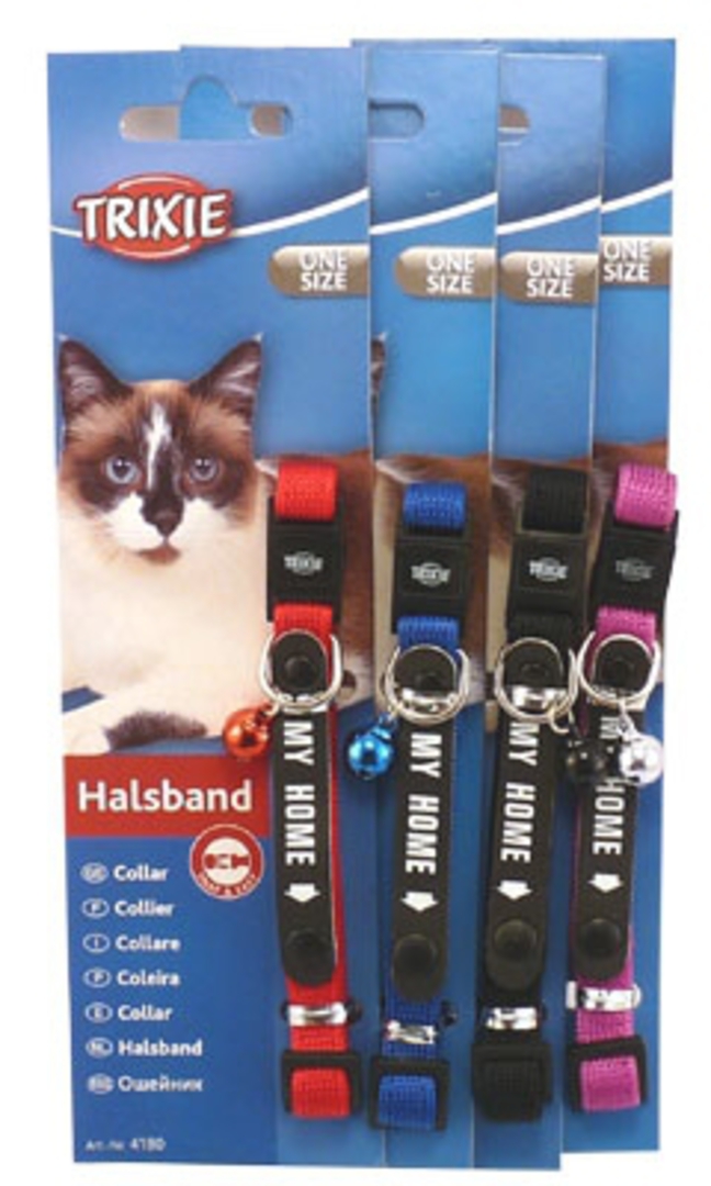 Trixie Cat Collar - My Home (Red, Blue, Black or Purple) image 0