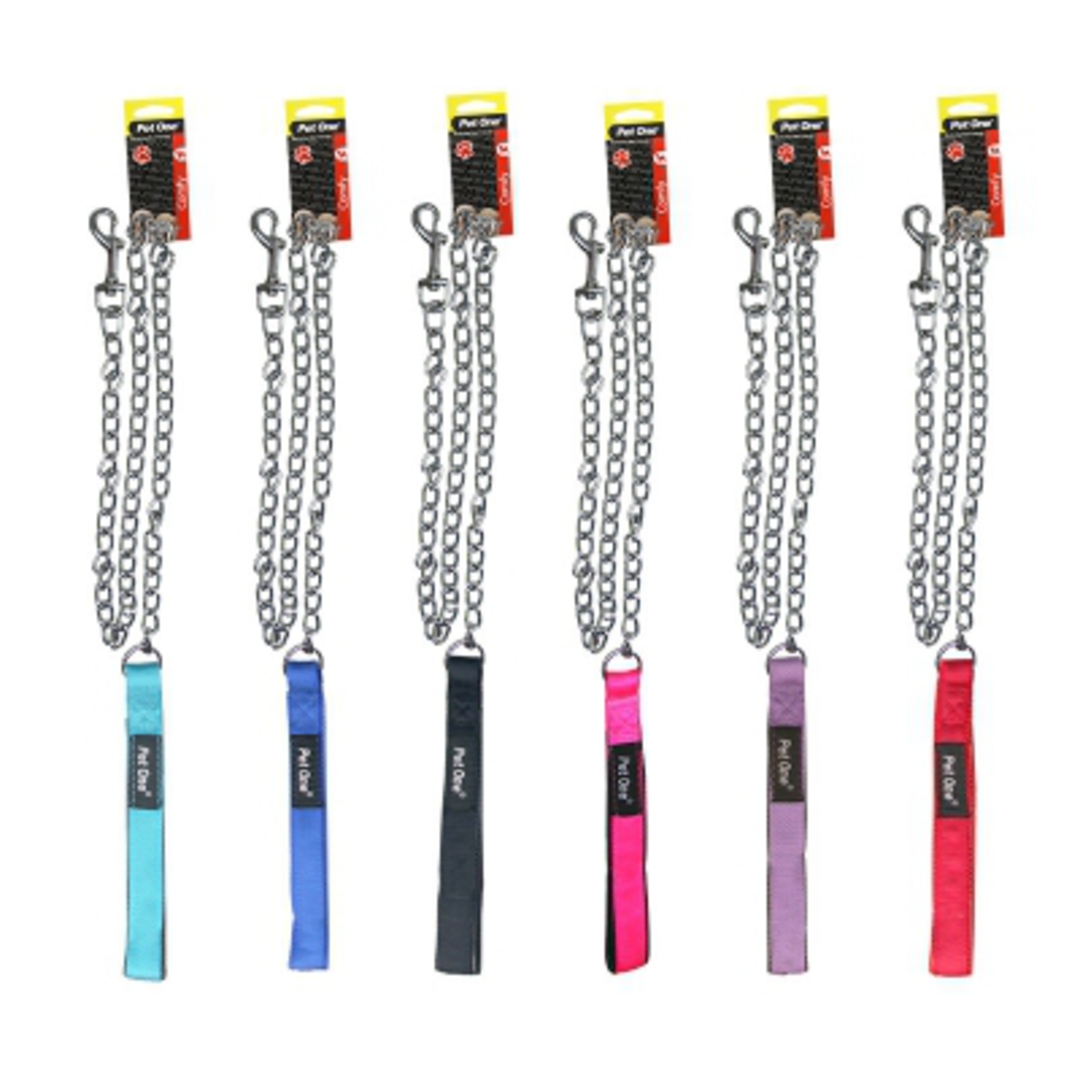 Pet One Dog Leash Chain Padded 2.5mm 120cm Pink image 0