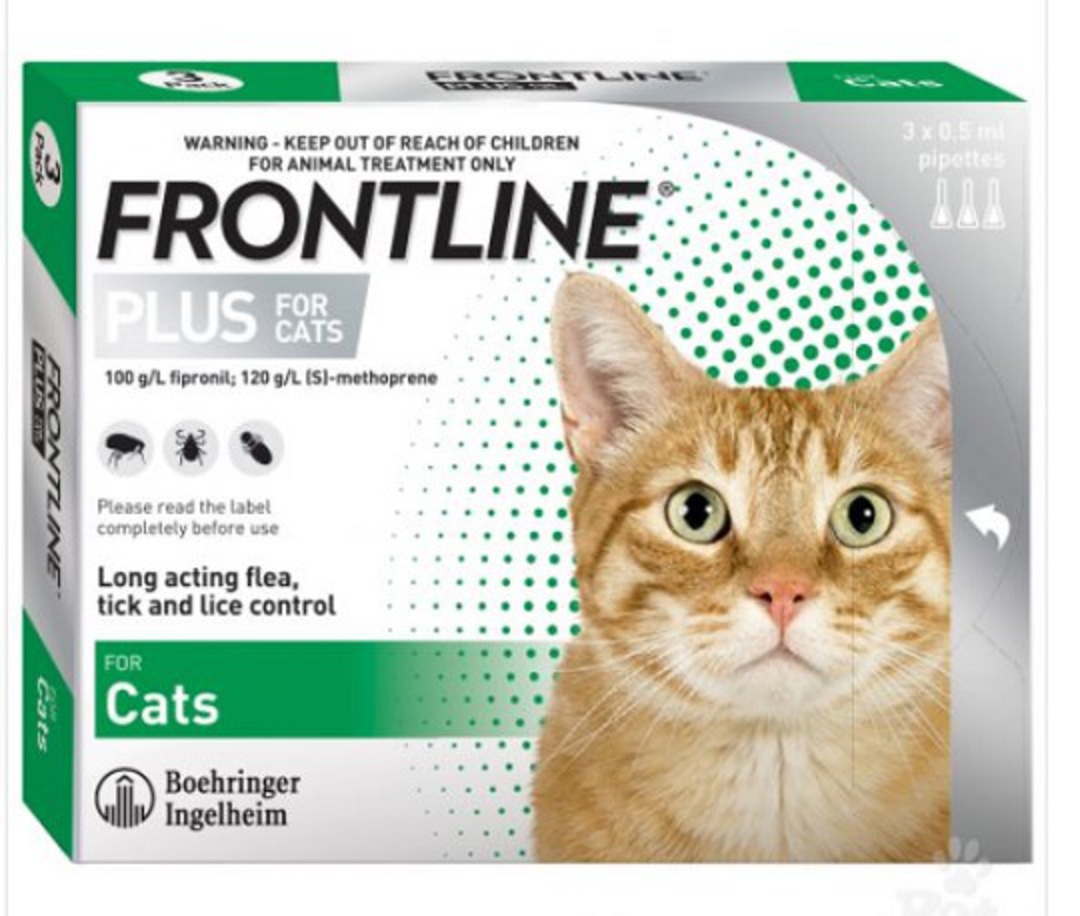 Frontline Plus Spot-on Flea Treatment for Cats and Kittens from 8 weeks (0.5ml x 3) image 0