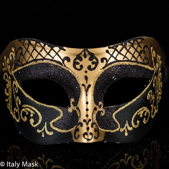 Masquerade Mask Colombina Decor Gold Black