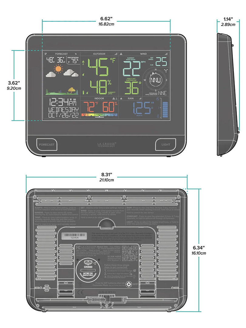 V42-PRO-AU La Crosse Professional WIFI Wireless Weather Station image 4