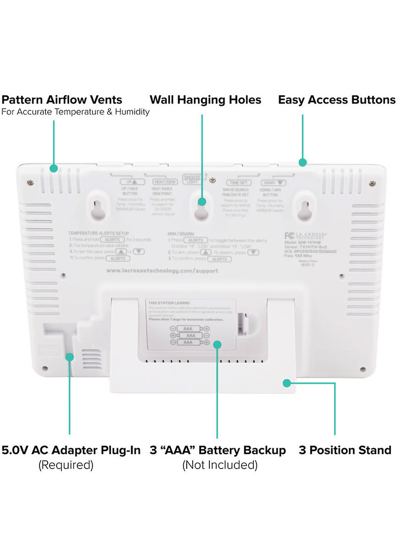 308-1414W La Crosse Wireless Colour Weather Station image 2