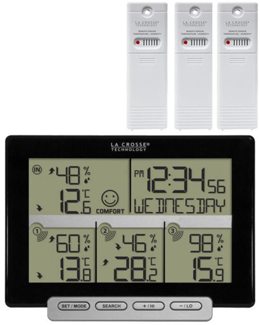 308-1412-3TX La Crosse Weather Station with 3 included Remote Sensors image 0