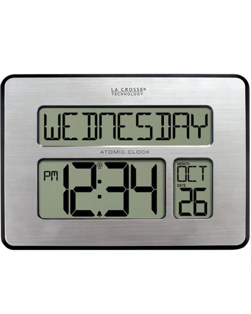 513-1419V4 La Crosse Digital Wall Clock with Day Display image 0