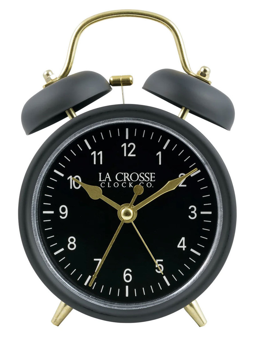 617-3314BG La Crosse Metal Twin Bell Alarm Clock image 0