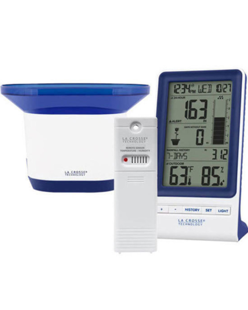 724-1415BL Digital Rain Gauge with Temperature and Humidity image 0