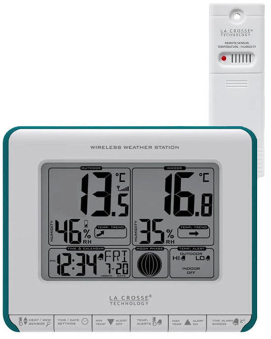 Details about   La Crosse Technology 308-1711BL Wireless Weather Station w/ Heat Index/Dew Point 