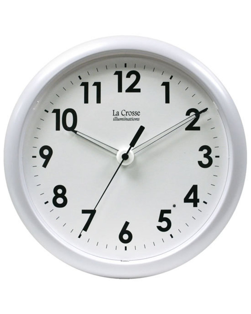 403-310 La Crosse 25cm Wall Clock with Glowing Hands image 0