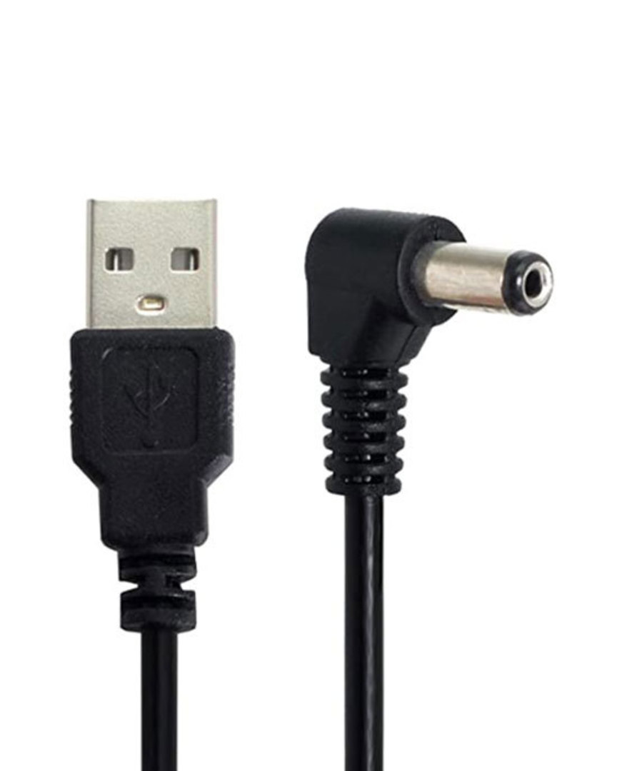 USB Plug to 3mm DC Plug 1.8m Black Power Cable Lead image 0