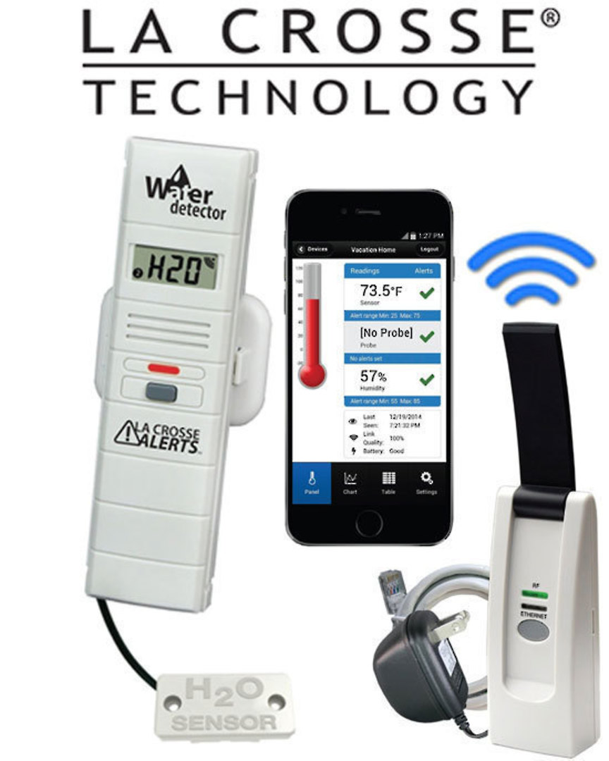 926-25105 La Crosse WIFI Alert System with Water Leak Detector image 0