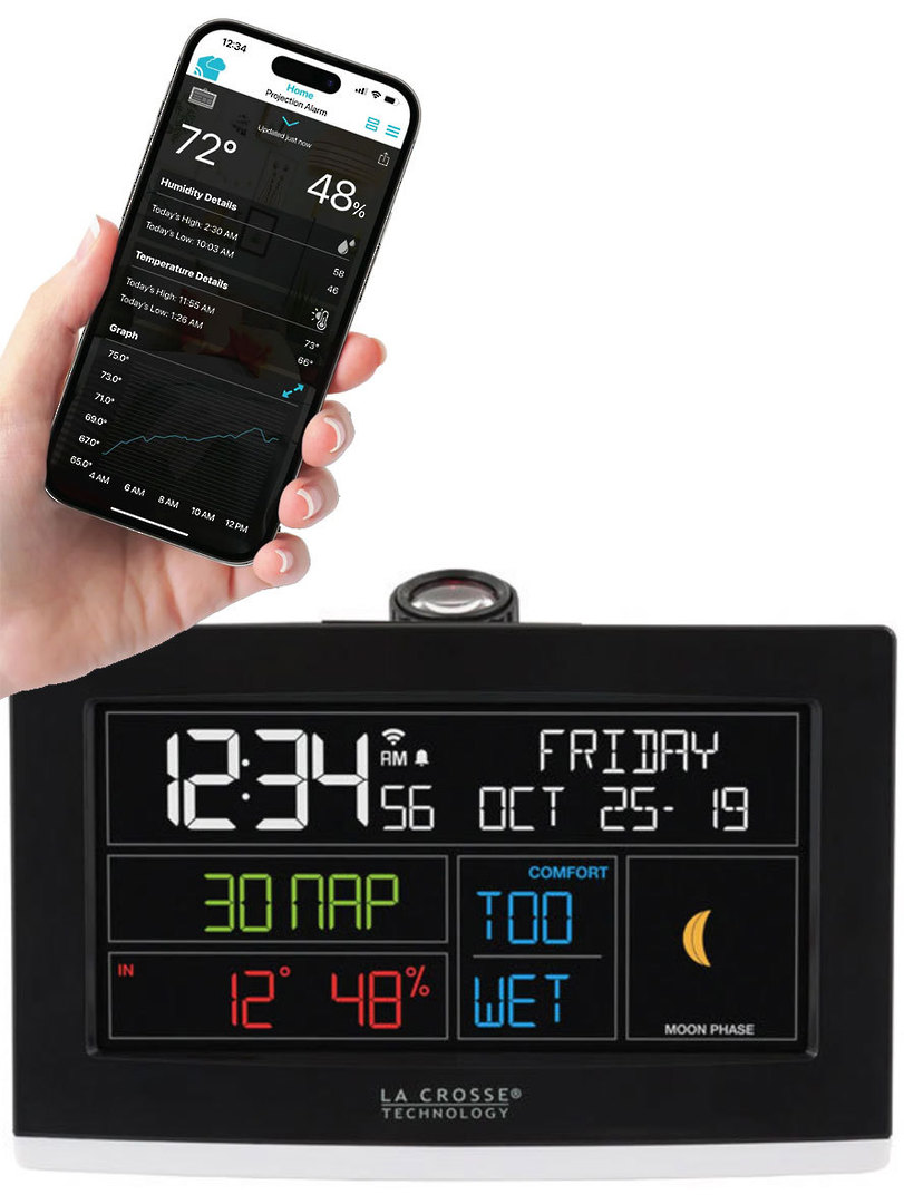 C82929 WIFI PROJECTION ALARM CLOCK WITH ACCUWEATHER image 1