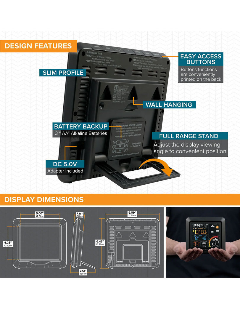 327-1417V2 Professional Colour Wind Speed Weather Station image 4