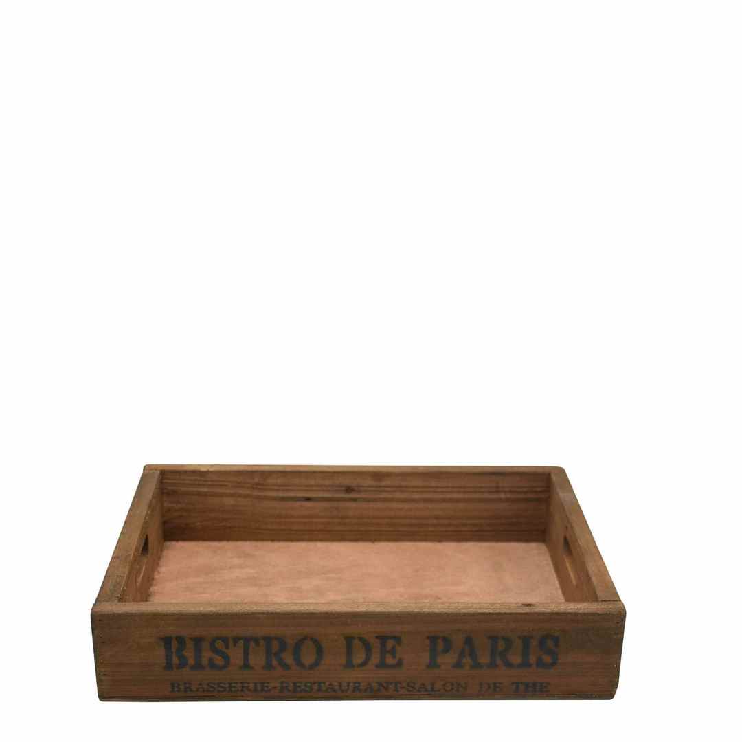 WOODEN TRAY WITH INSERT HANDLES image 0
