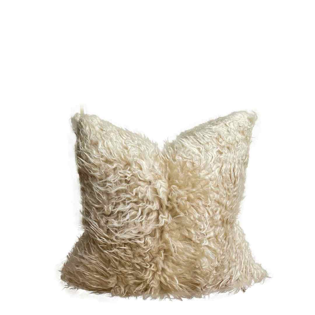 NATURAL FLUFFY WOOL CUSHION COVER image 0