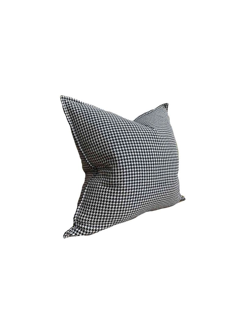 BLACK & WHITE HOUNDSTOOTH  CUSHION COVER WITH 1CM FLANGE image 2