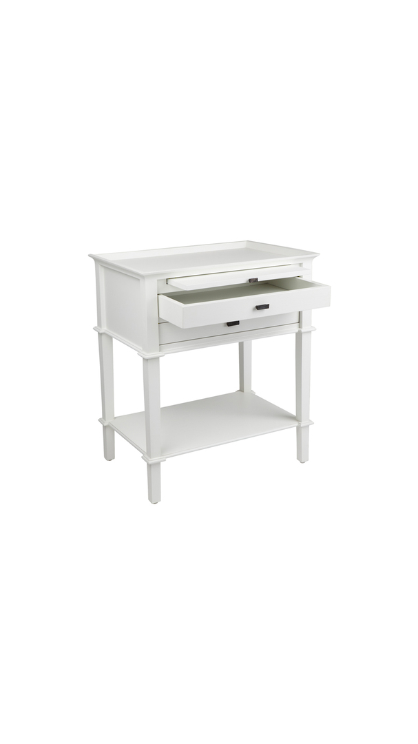 ISLAND LIFE SIDE TABLE WITH 2 DRAWERS WHITE image 1