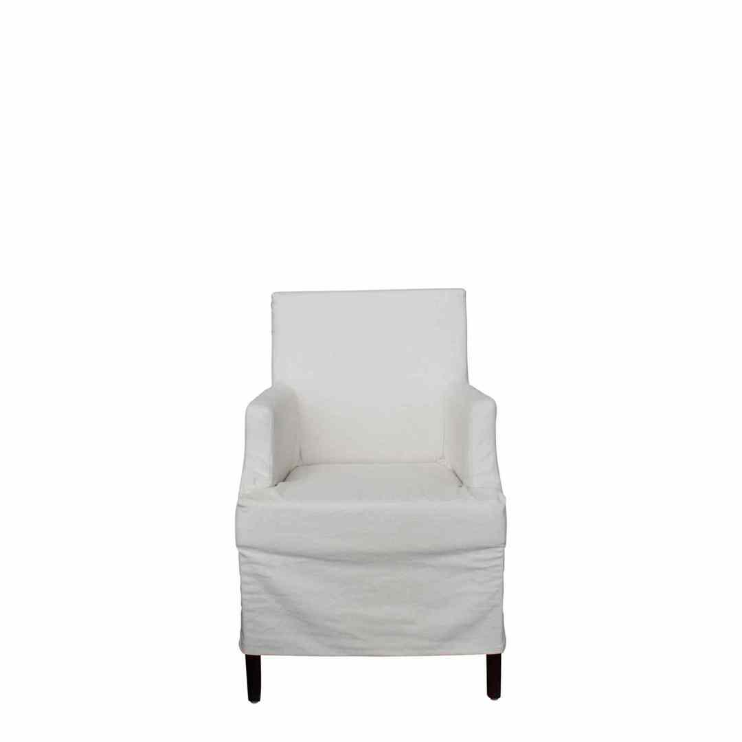 LINEN SLIP COVER ARM CHAIR OFF WHITE image 2