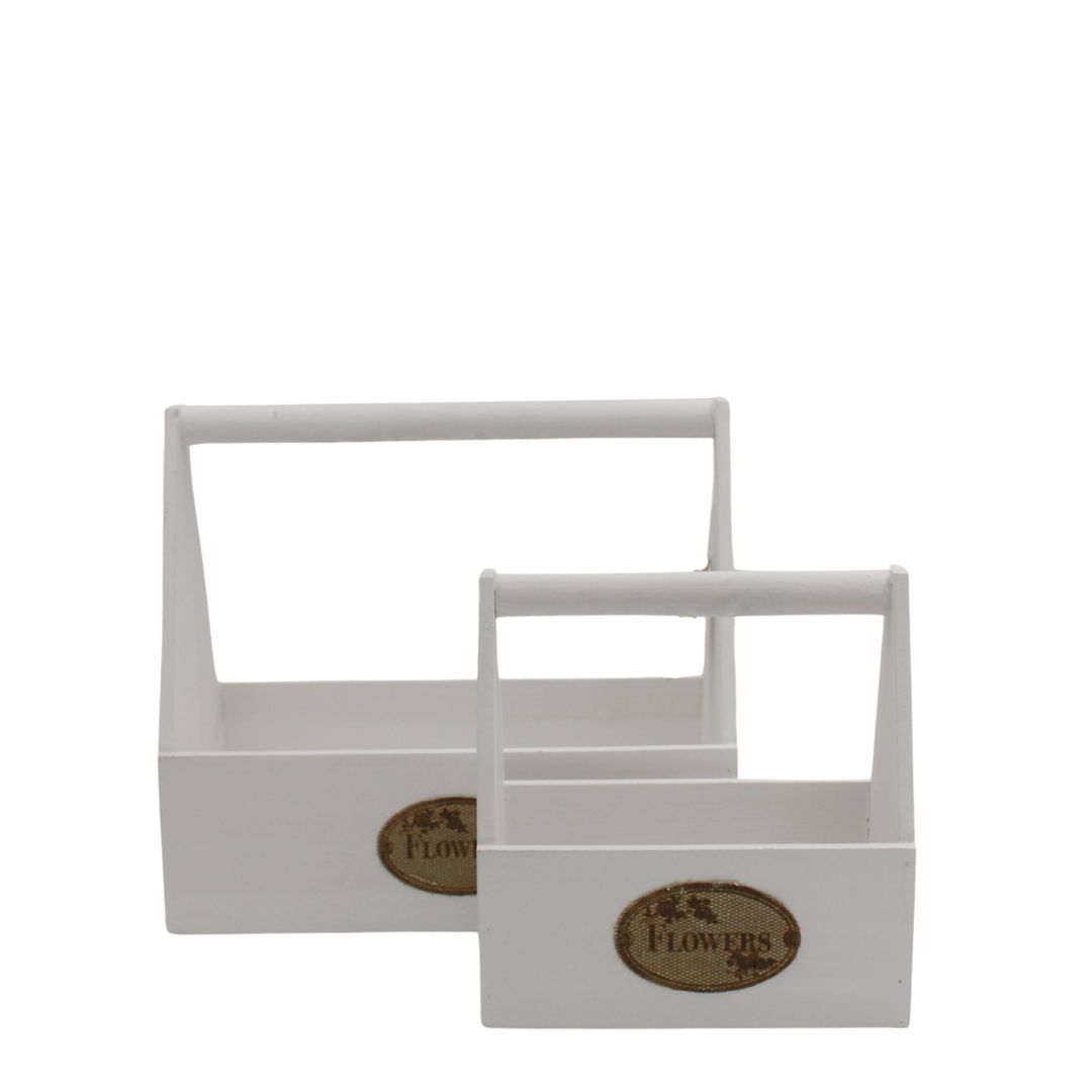 WOODEN FLOWER BOXES WITH HANDLES SET 2 image 0