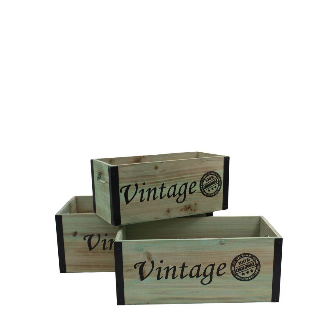 WOODEN BOXES VINTAGE SET 3 image 0