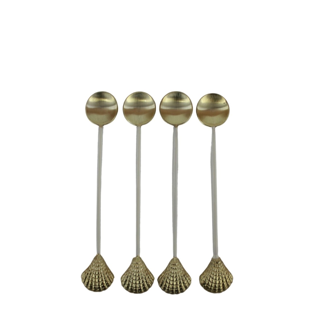 ESME SHELL DETAIL COCKTAIL SPOONS SET/4 GOLD image 0