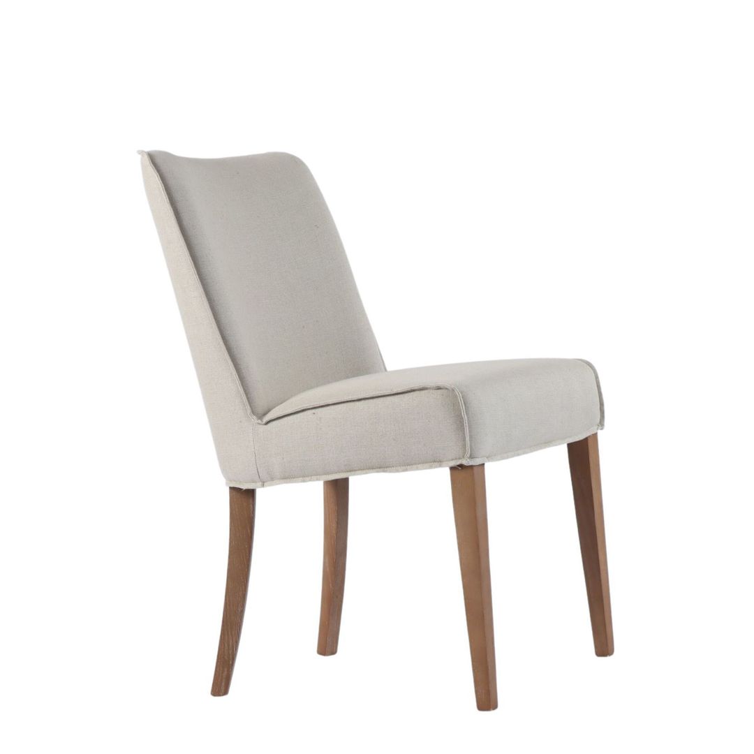 BIANCA DINING CHAIR  CREAM FABRIC WITH WASHED OAK LEG image 0