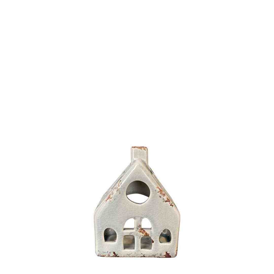 HOUSE WITH CROSS WINDOW TEALIGHT HOLDER MED image 0