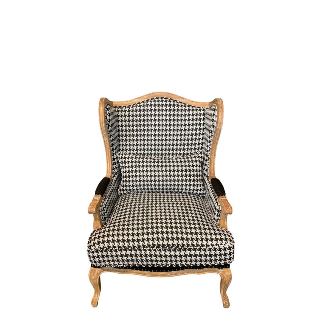 HOUNDSTOOTH BLACK & WHITE OCCASIONAL CHAIR image 0