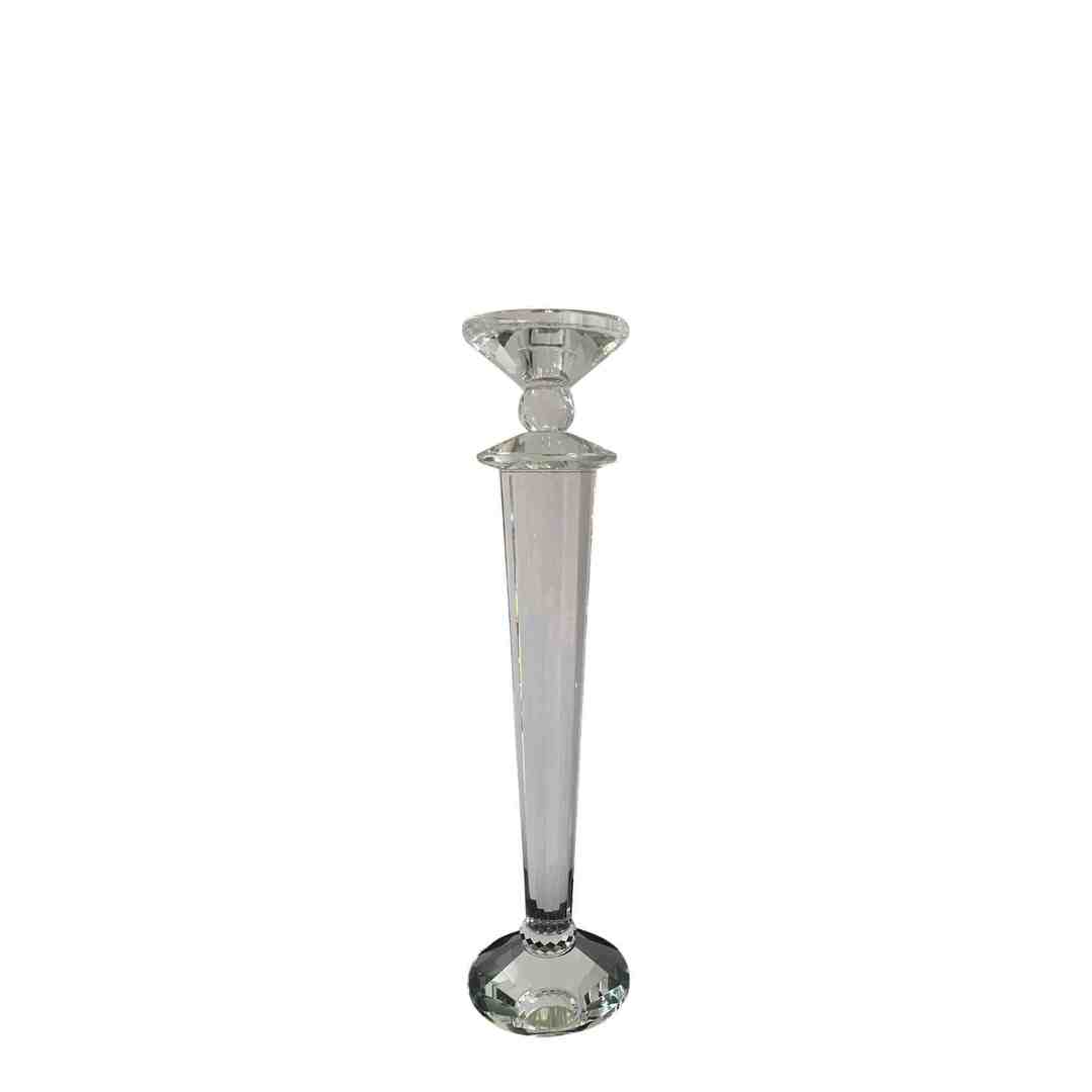 CRYSTAL CANDLE HOLDER CUT, TAPERED TOP TO BOTTOM LARGE image 0
