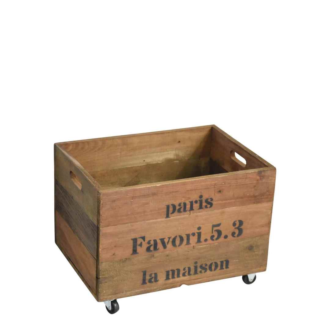 WOODEN CRATE WITH INSERT HANDLES image 0