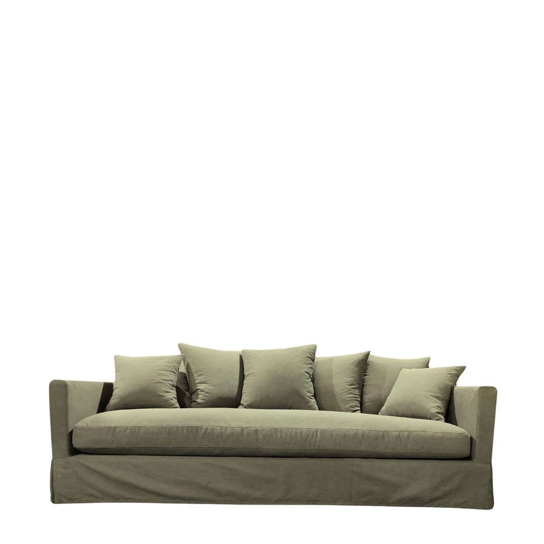 LUXE SOFA 3 SEATER FOREST GREEN SLIP COVER image 0