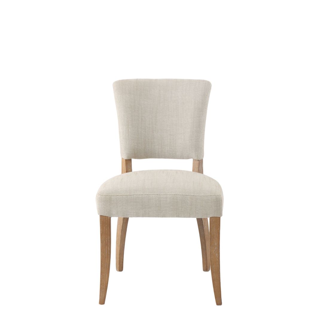 BELLE FABRIC DINING CHAIR WITH OAK LEG image 0