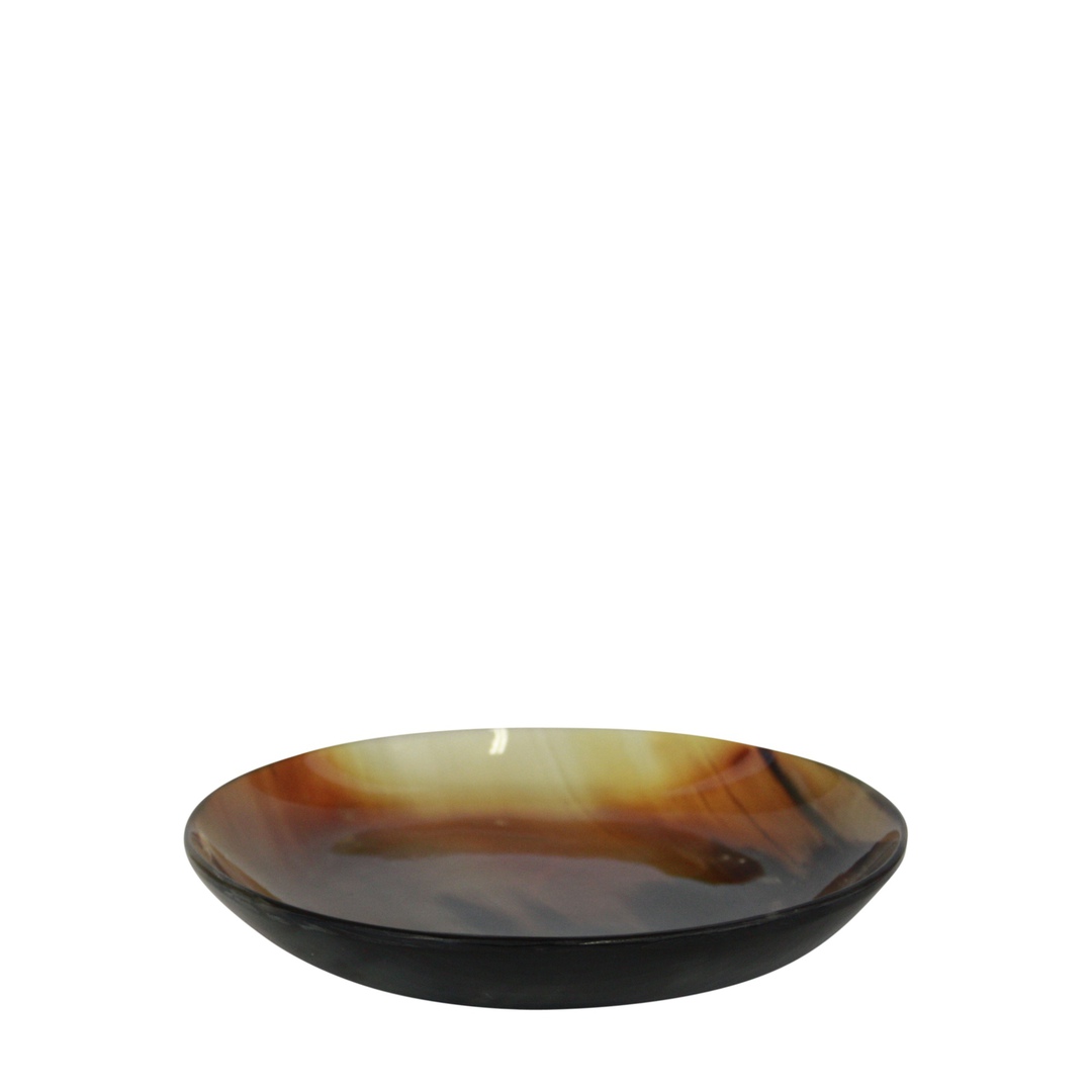 NATURAL HORN WINGED EDGE ROUND TRAY image 0