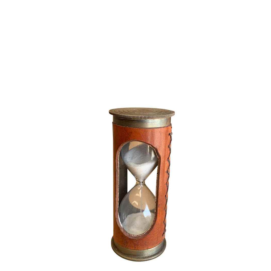 LEATHER COVERED SAND TIMER image 0