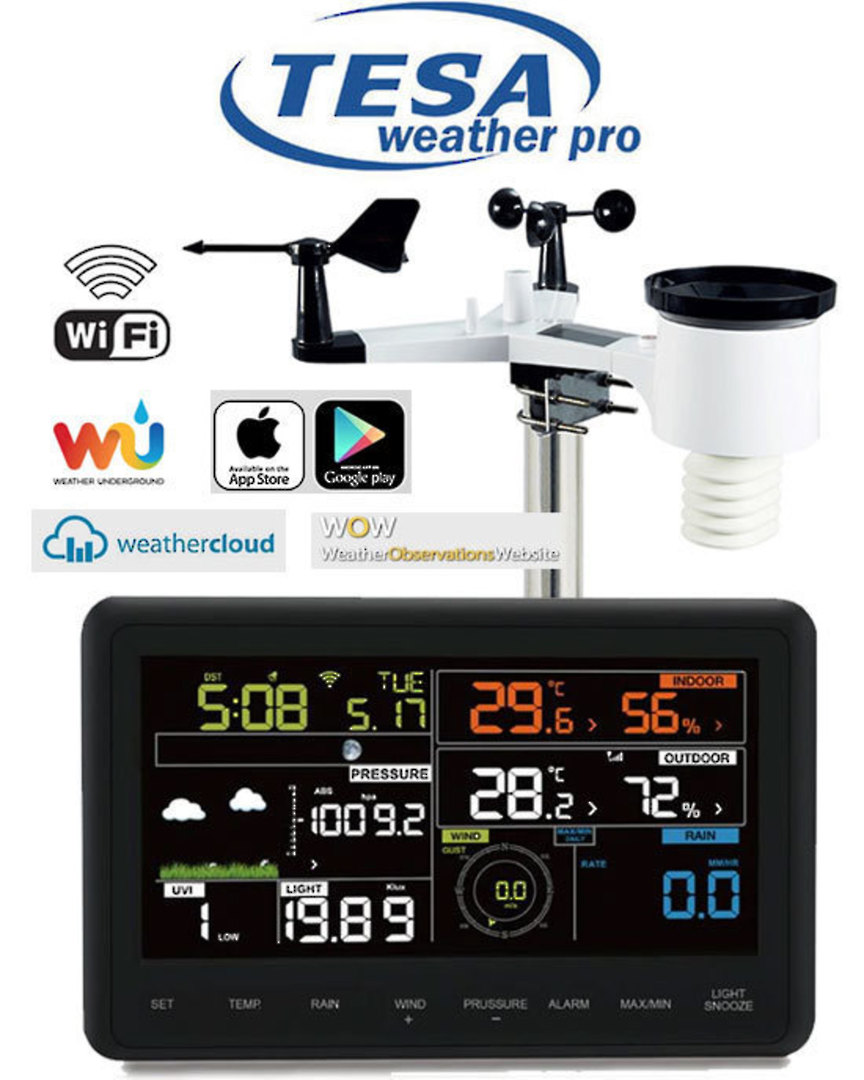 WS2900C-PRO TESA Prof 7 Inch Colour WIFI Weather Station  IN Stock image 0