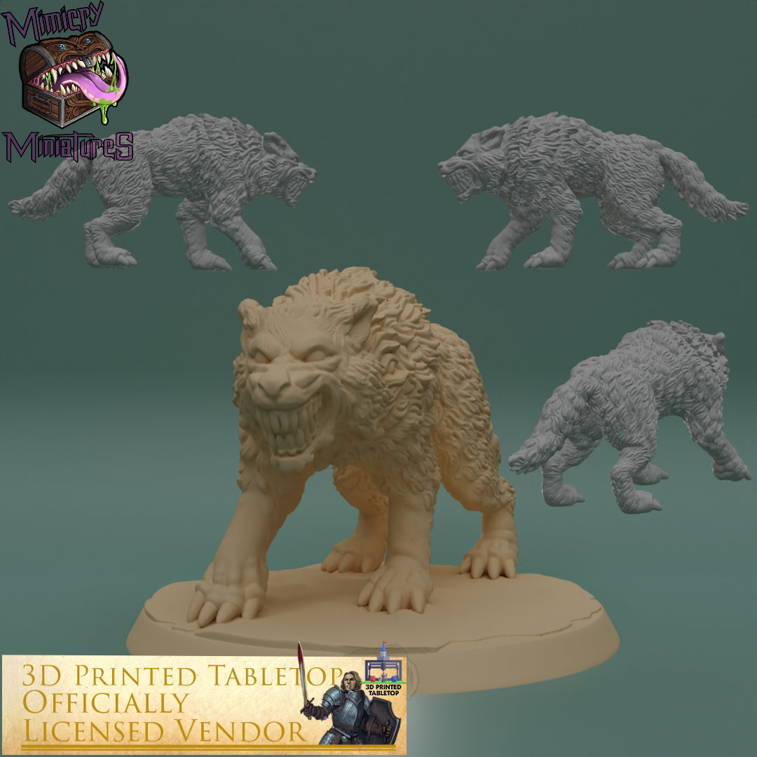 Dire Wolf - The Lost Adventures from 3D Printed Tabletop image 0